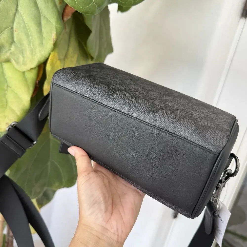 NWT Coach CV762 Axel Crossbody Bag In Signature Canvas Smooth Calf Leather $398